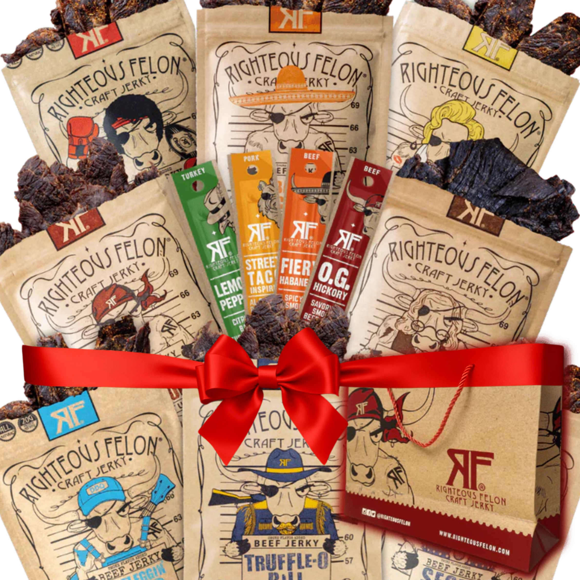 Righteous Sampler Beef Jerky & Meat Sticks (12-Pack) N7